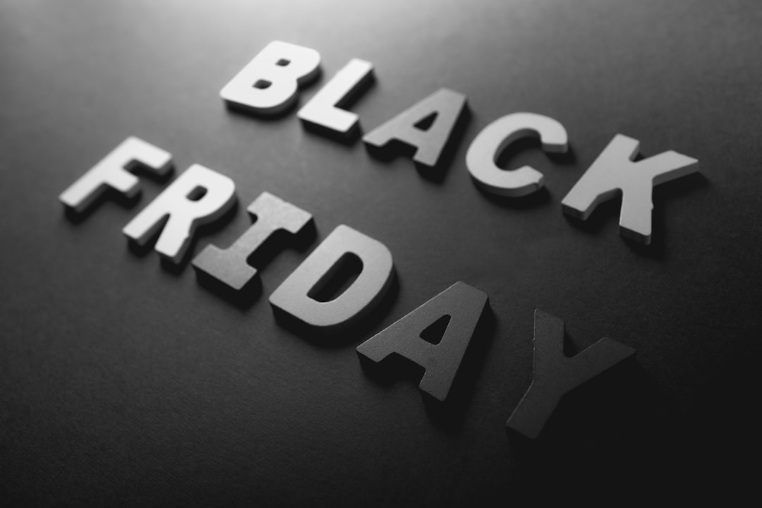Black friday text spelled out with letters